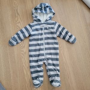 Carter's Stripe Hooded Microfleece Pram, Size 6 months